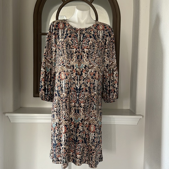 Tommy Hilfiger Womens Tie Neck Short Mini Dress, Size 14 New w/Tag - Picture 4 of 9